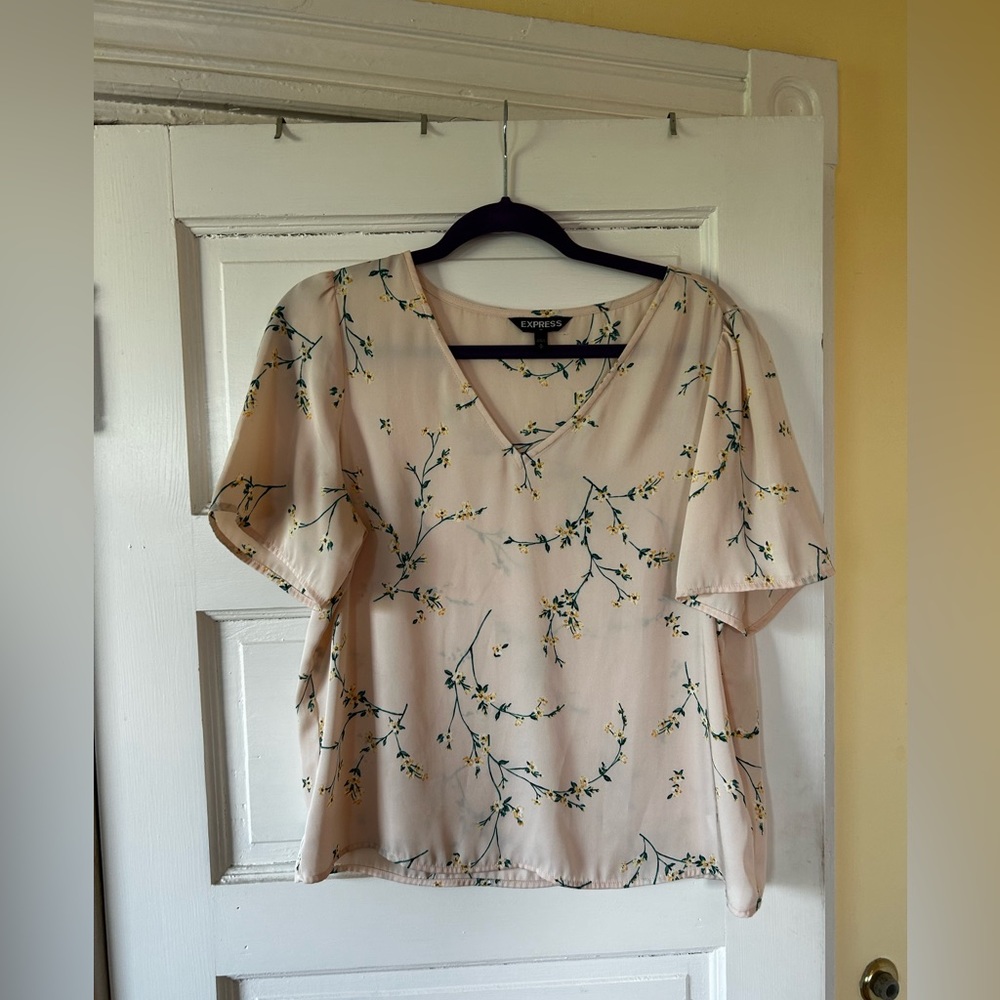 Pink Floral Blouse Express Size Medium